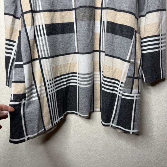 NWT Frank Lyman Plaid Knit Open Front Knit Cardigan Jacket - Picture 8 of 10